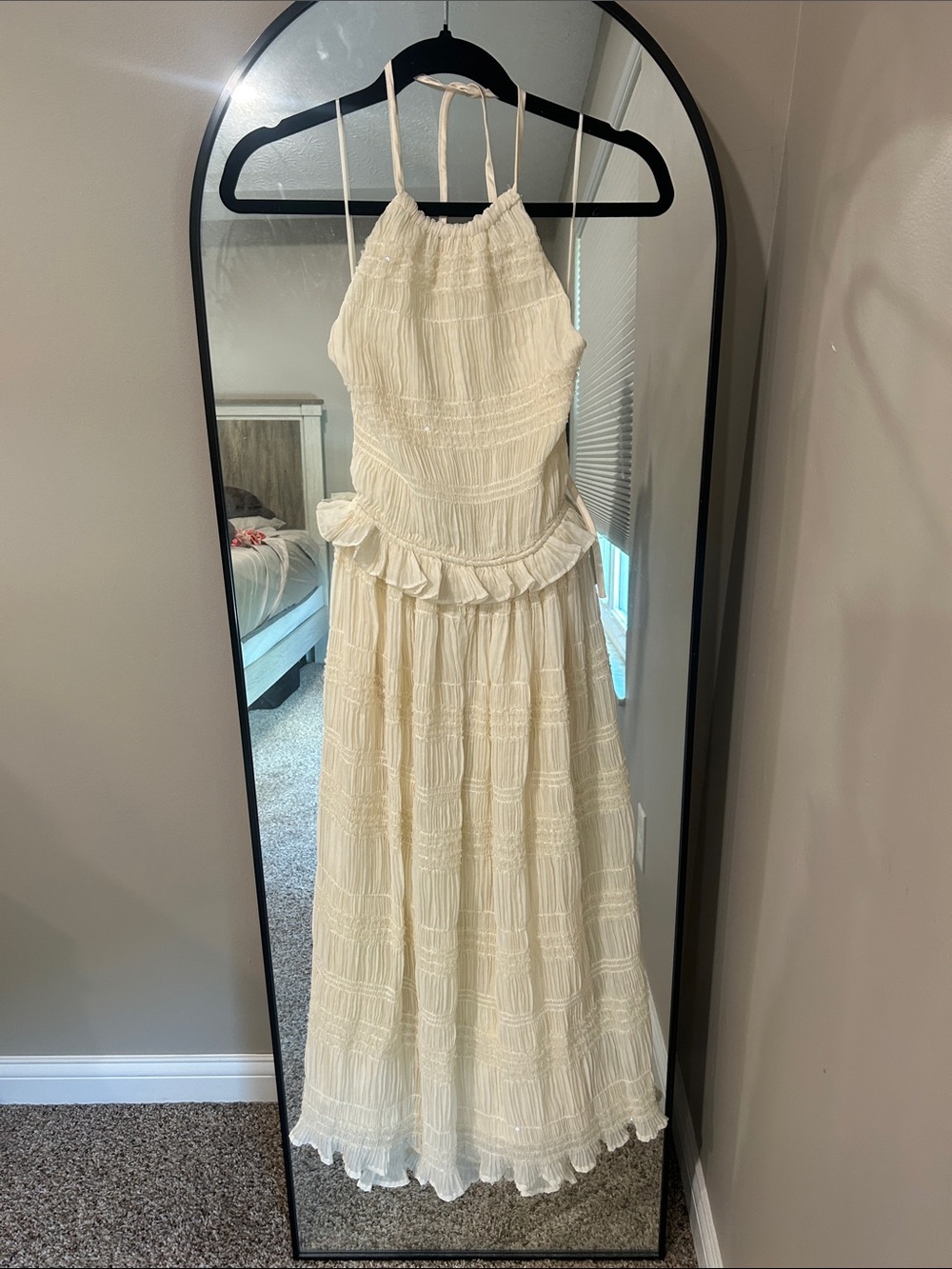 12th Tribe Cream Halter Maxi Dress NWT